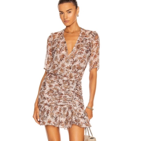 Veronica Beard Dresses & Skirts - Veronica Beard Dakota Ruched Floral Silk Mini Dress